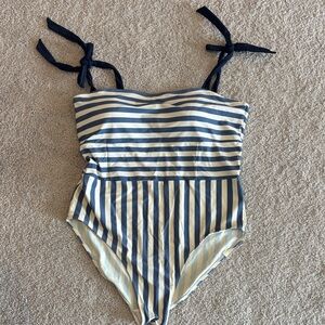 summersalt Navy and White Striped One-Piece Swimsuit
